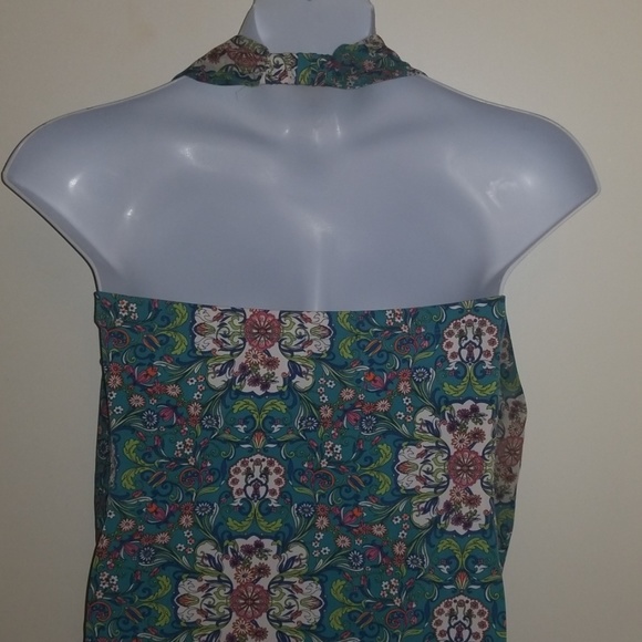 GUC Floral Print Top with Sheer Halter Overlay - Picture 4 of 6